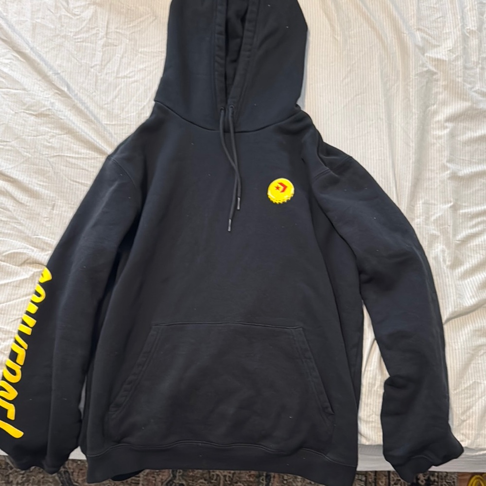 Black Hoodie with Yellow Accents